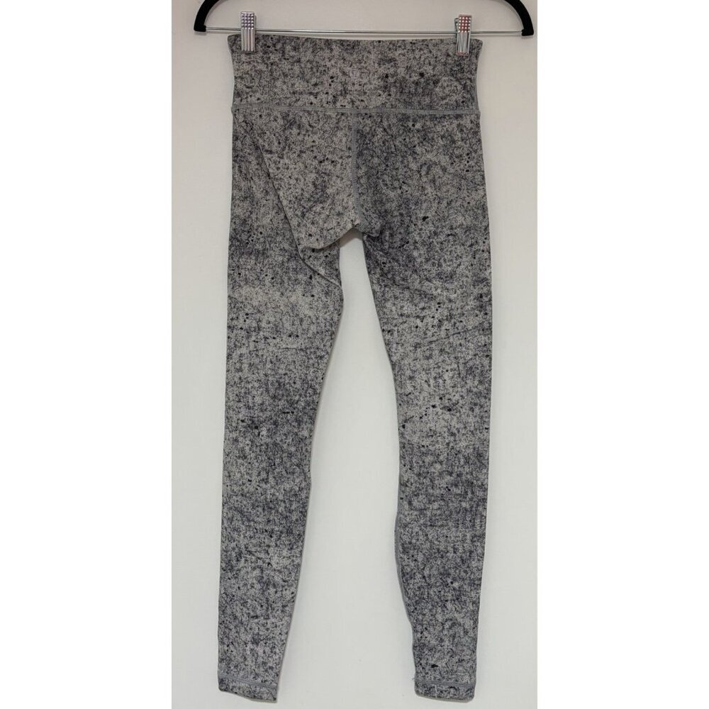 Lululemon Wunder Under Leggings Womens Sz 4 Low Rise Luxtreme 28" Grey White - Picture 3 of 7